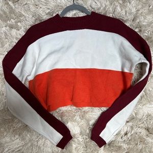 Urban Outfitters Tri-Color Crop Tee Medium